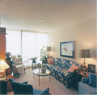 Cozy sitting area in a resident's room