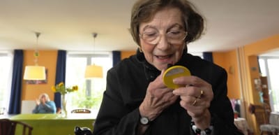 Senior woman engaged in an activity indoors