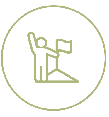 Icon of a person signaling with a flag