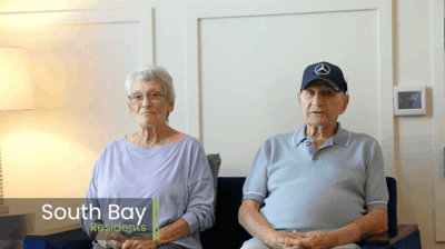 Residents sitting together in a common area