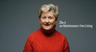 A senior woman speaking about maintenance-free living
