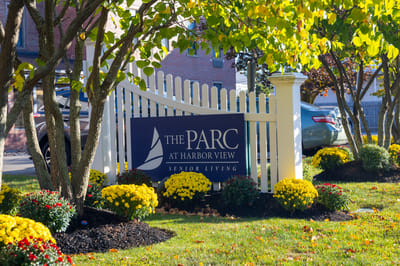 Sign for The Parc at Harbor View Senior Living