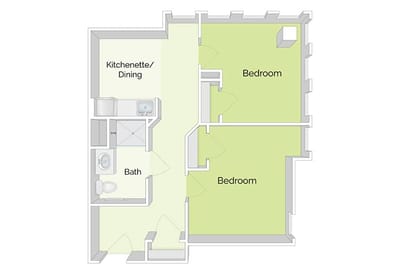 Architectural floor plan of a residential unit