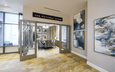 Interior view of The Potomac Room with dining setup