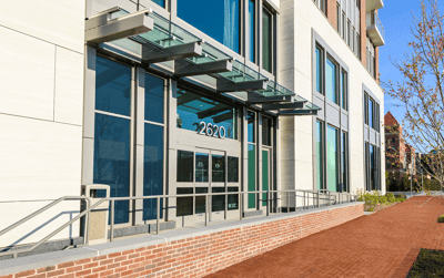 Exterior view of The Landing Alexandria facility entrance