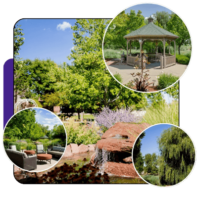 Beautiful outdoor space with gazebo and landscaping