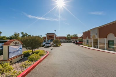 Exterior view of Mission Palms Post Acute facility entrance