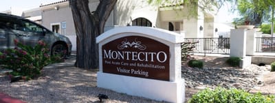 Sign displaying Montecito Post Acute Care and Rehabilitation