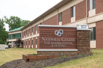 Exterior view of Nashville Center for Rehabilitation and Healing entrance sign