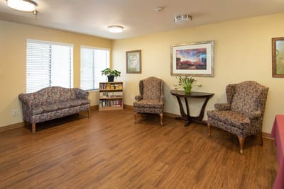 Cozy common area with seating and decor