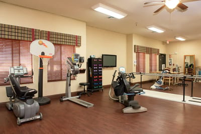 Interior of a fitness room with equipment