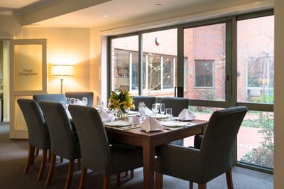 Private dining room set for a meal