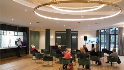 Residents participating in an activity in a common area