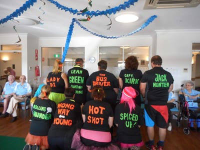 Residents participating in a fun themed activity