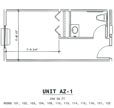 Architectural floor plan of a unit