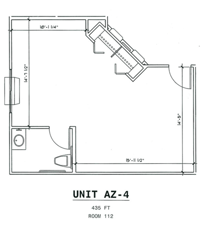 Architectural floor plan of a unit layout