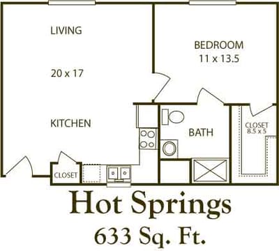 Architectural floor plan for a unit