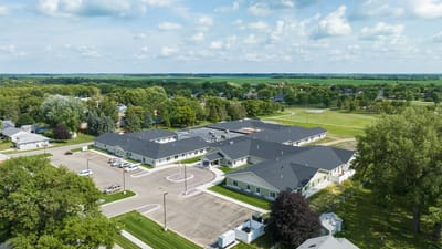 Aerial view of Peaceful Pines Senior Living facility