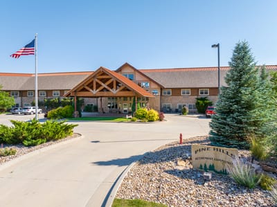 Building exterior of Pine Hills Retirement Community