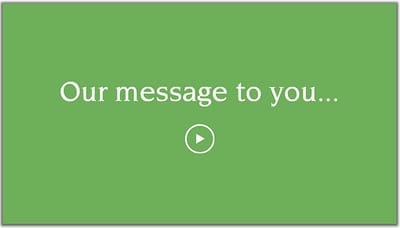 Text on a green background with a play button