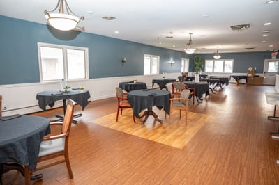 Dining area with tables and chairs