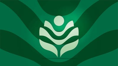 Abstract logo design in green tones.