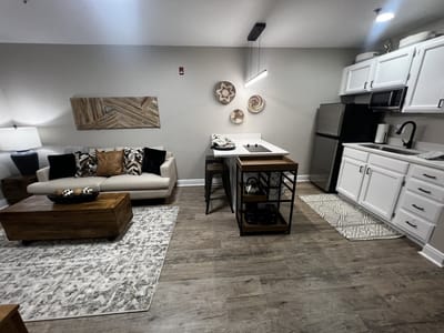 Stylish interior of a resident's suite
