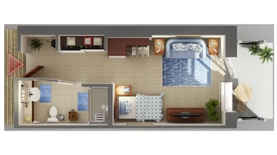 Fairview Nursing Home, nursing home — Floor plan of a one-bedroom senior living apartment