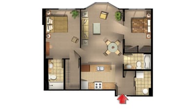 Fairview Nursing Home, nursing home — Floor plan of a senior living apartment unit