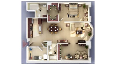 Fairview Nursing Home, nursing home — Floor plan of a senior living apartment layout