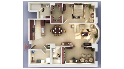 Fairview Nursing Home, nursing home — Floor plan of a senior living facility apartment