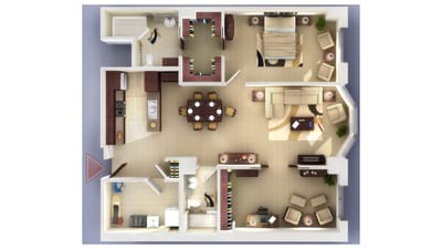 Fairview Nursing Home, nursing home — Floor plan of a spacious senior living apartment