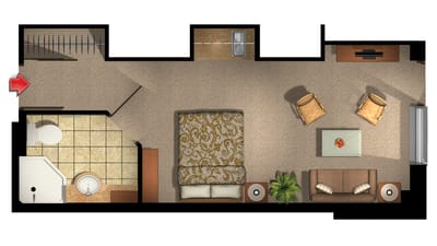 Fairview Nursing Home, nursing home — Floor plan of a senior living apartment layout