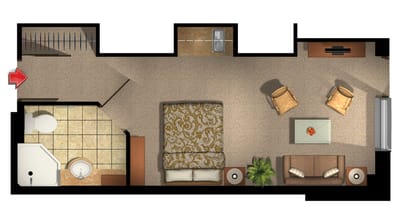 Fairview Nursing Home, nursing home — Floor plan of a senior living facility apartment