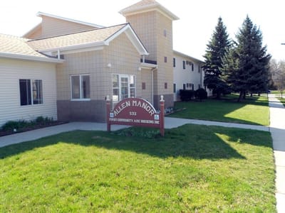 Exterior view of Allen Manor Senior Housing facility