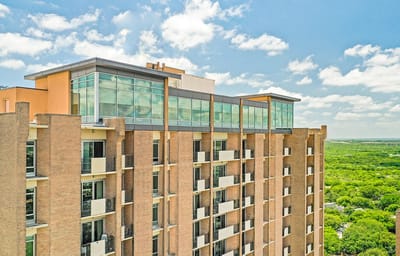 Exterior view of the senior living facility building