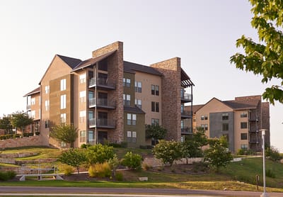 Exterior view of a multi-story assisted living facility