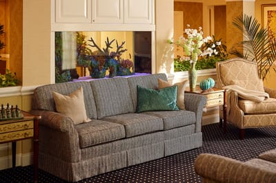 Interior common area with sofa and decor