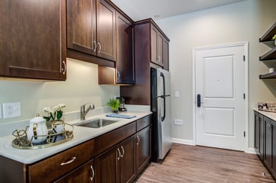 Bright kitchen interior with modern appliances