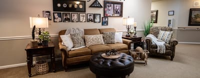 Cozy common area with comfortable seating and decor