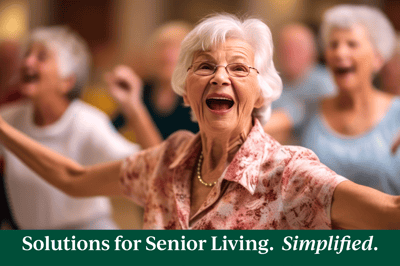 Joyful seniors participating in a group activity.