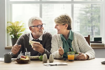Senior couple enjoying a meal together
