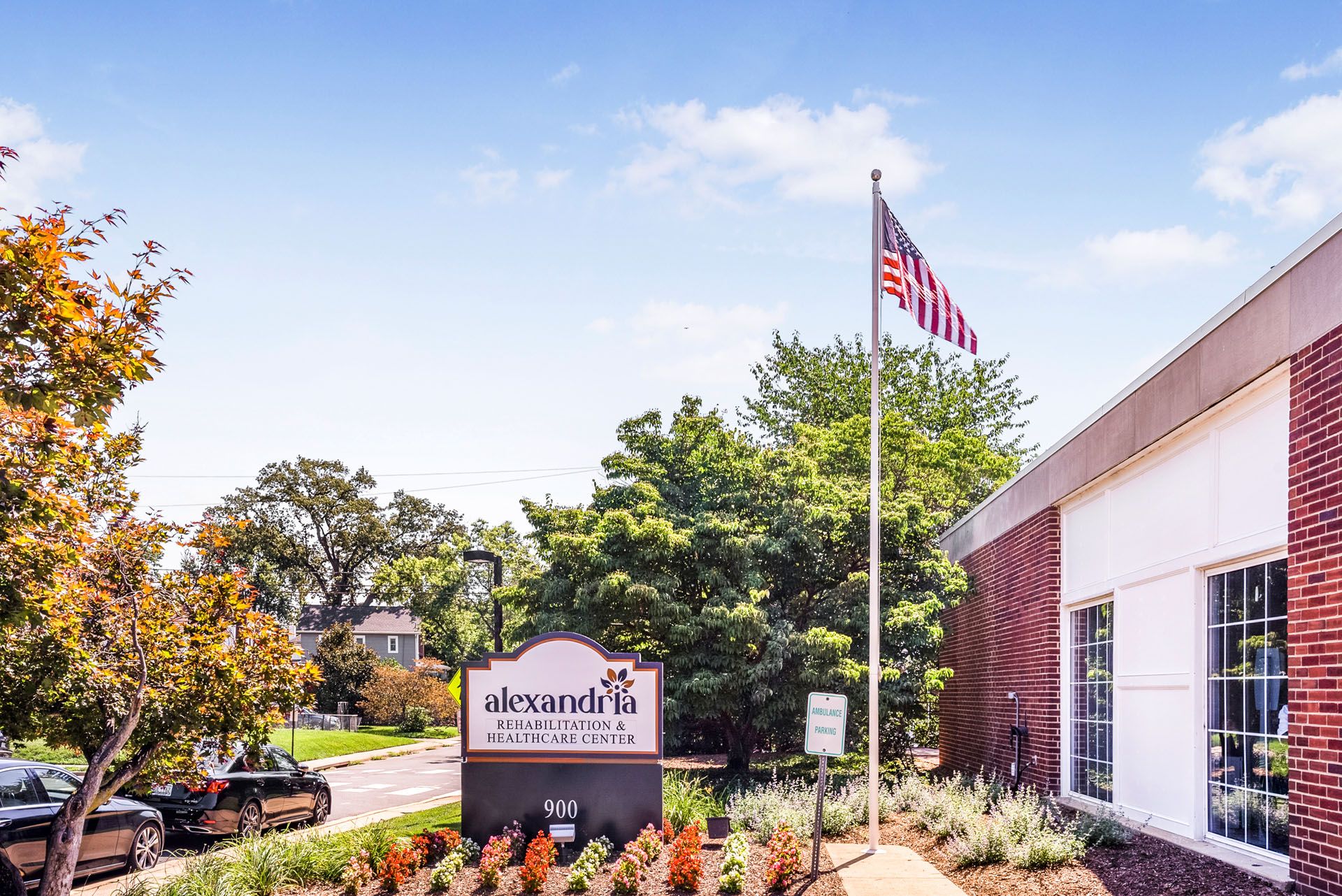 Exterior view of Alexandria Rehabilitation & Healthcare Center