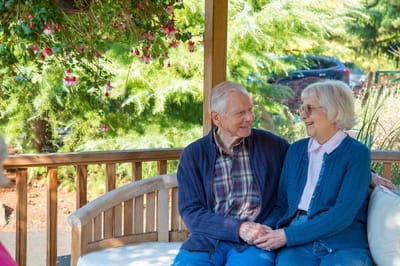 Older couple enjoying time together outdoors