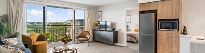 Bright and modern interior of a resident's apartment