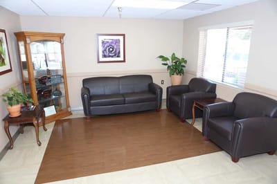 Comfortable lounge area in a nursing home