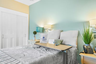 Cozy resident room at The Meadows with decor