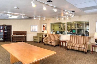 Common area with seating and natural lighting