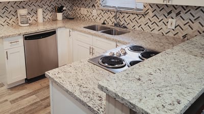 Bright and modern kitchen in a senior living facility
