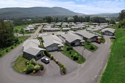 Aerial view of Black Mountain Estates with residential units